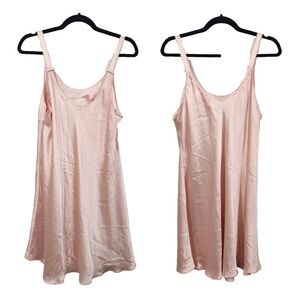 Oscar de‎ la Renta Saks 5th Avenue Satin Chemise Pink Slip Dress Vintage